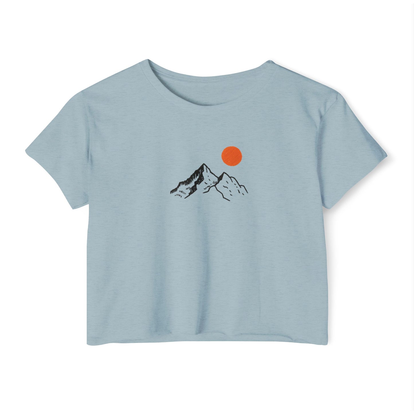 Sommerhit Crop Top – Berge & Sonne Design
