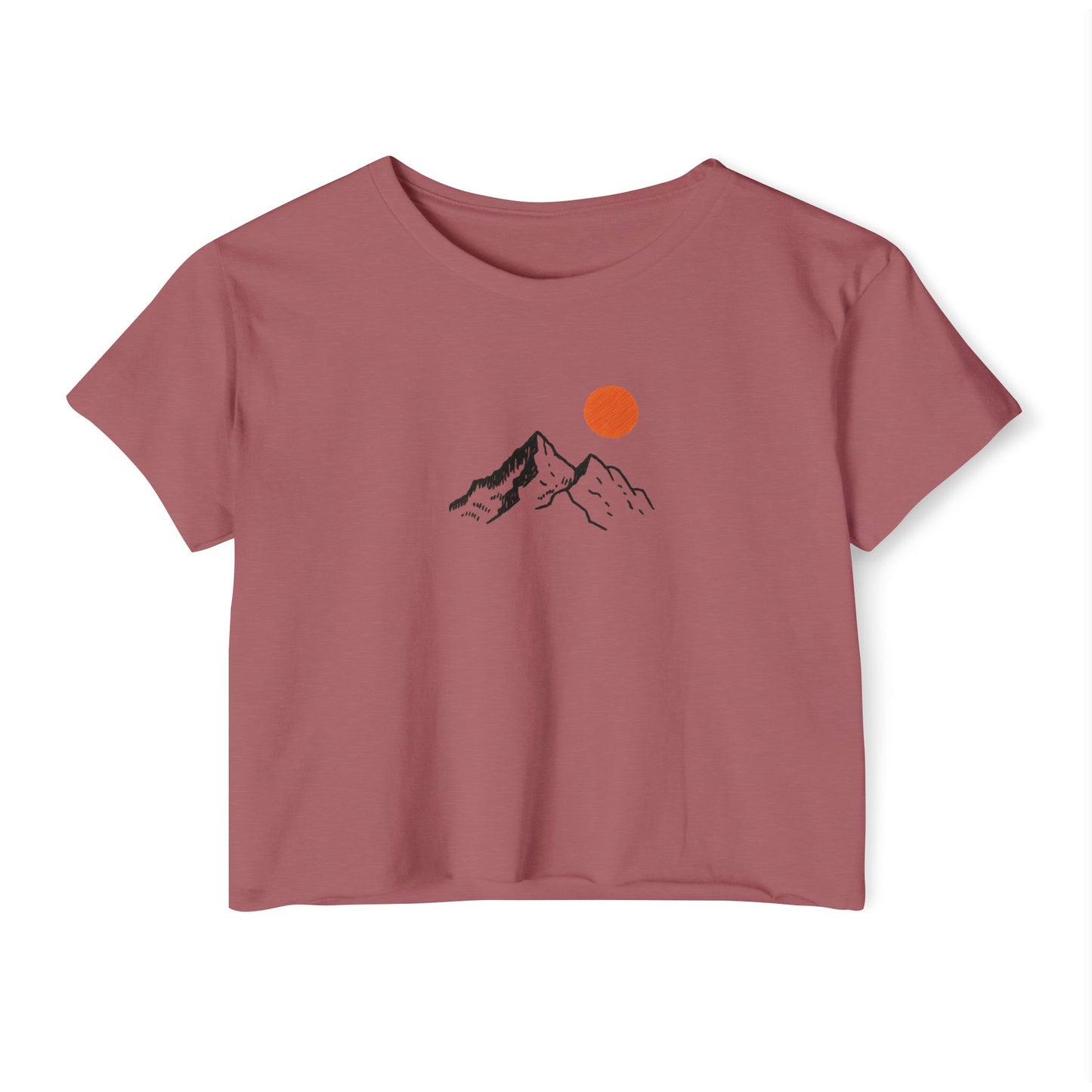 Sommerhit Crop Top – Berge & Sonne Design