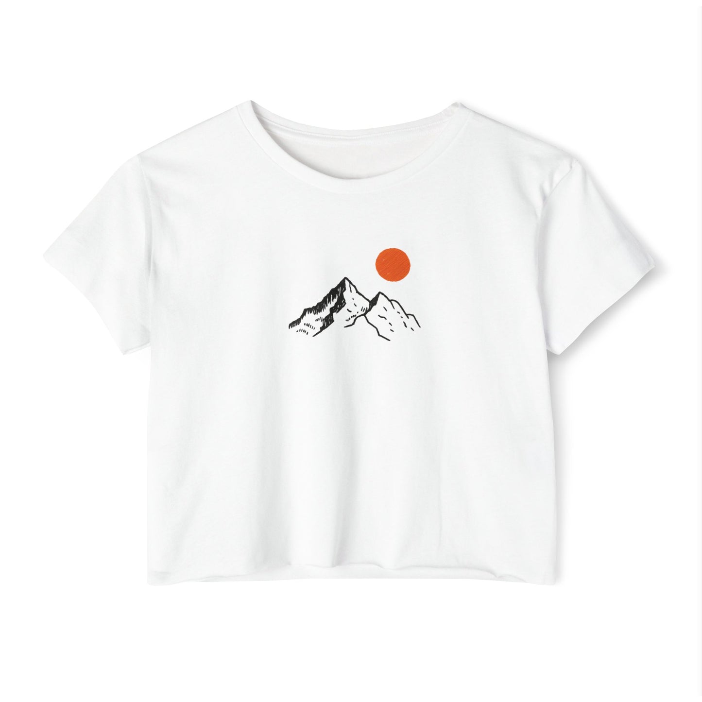 Sommerhit Crop Top – Berge & Sonne Design